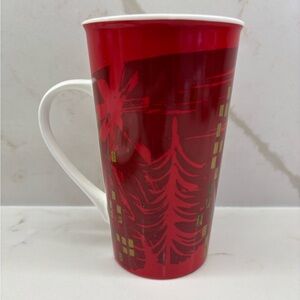 Starbucks Holiday 2014 12oz Festive Red Holiday Ceramic Mug Collectible